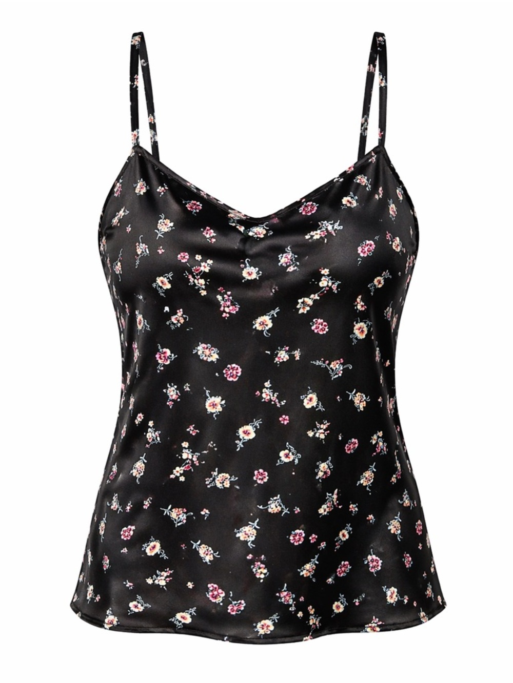 wild fable Black Floral Satin Cami Top